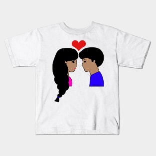 Cute Brown Couple Valentine's Day Kids T-Shirt